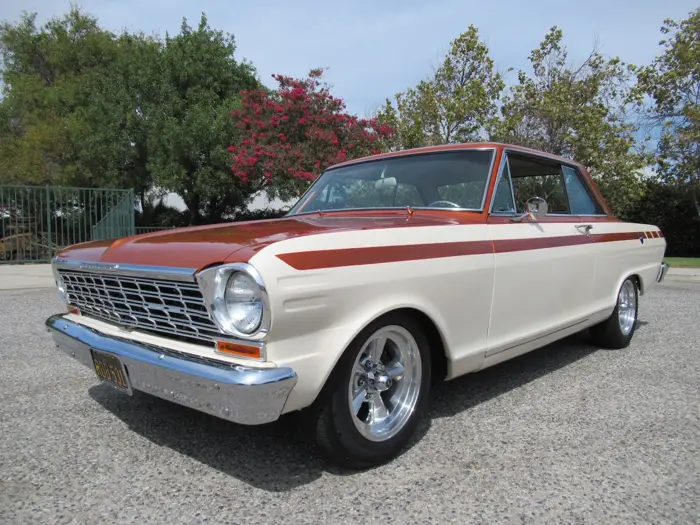 1965 Chevrolet Nova Hardtop Custom, Tangerine Metallic/Harvest Moon Creme