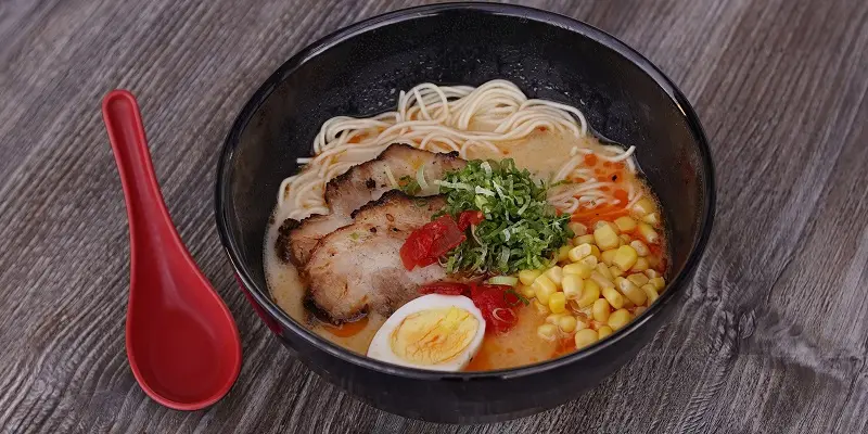 Bowl of miso ramen with chashu pork and egg