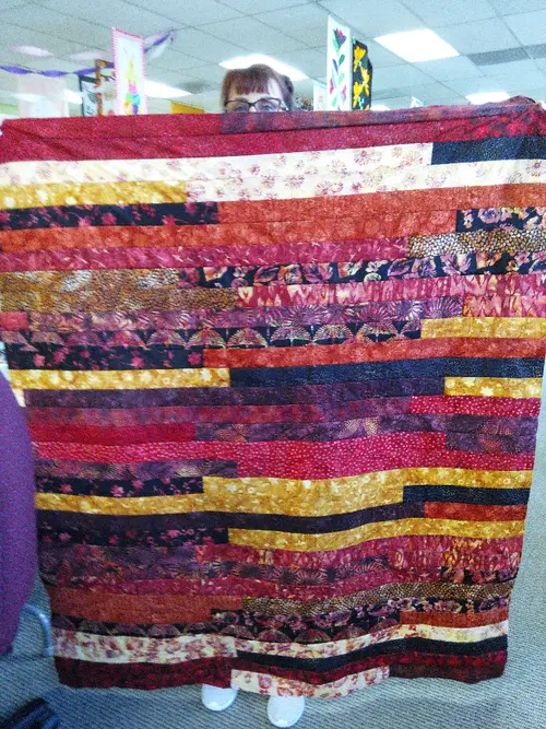 Colorful jelly roll quilt