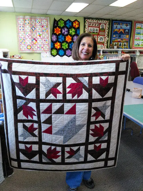 Sampler quilt with star blocks