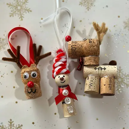 Cork reindeer ornaments